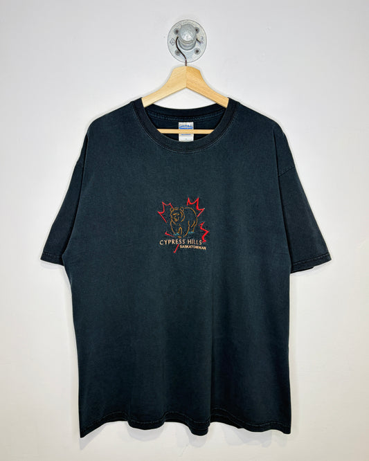 Vintage Cypress Hills Saskatchewan Faded Black Tee Shirt