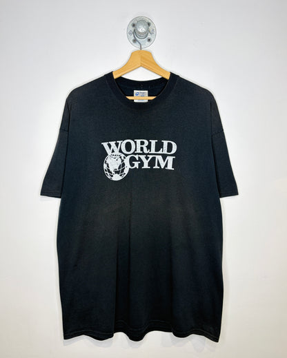 Vintage World Gym Faded Black Tee Shirt