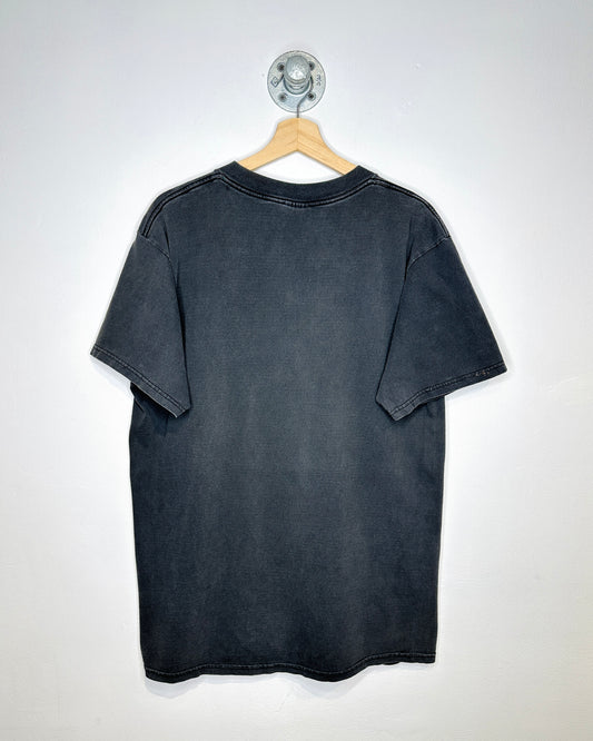 Vintage 90s Wolf Landscape Faded Black Tee Shirt