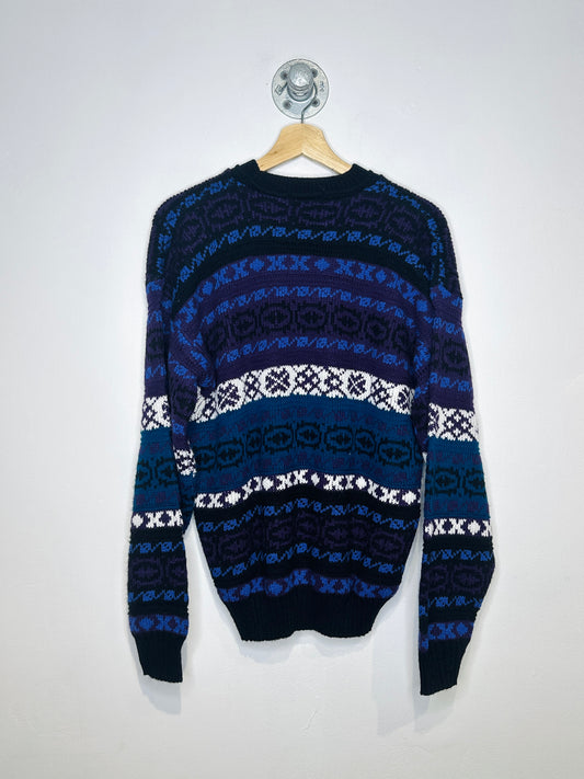 Vintage 1980s Purple And Turquoise Aztec Print Sweater