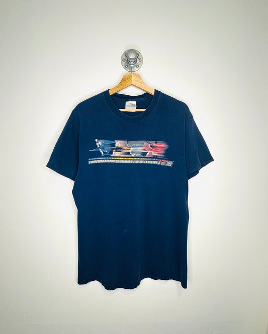 Vintage “Sports Is Life” Distressed Navy Tee Shirt
