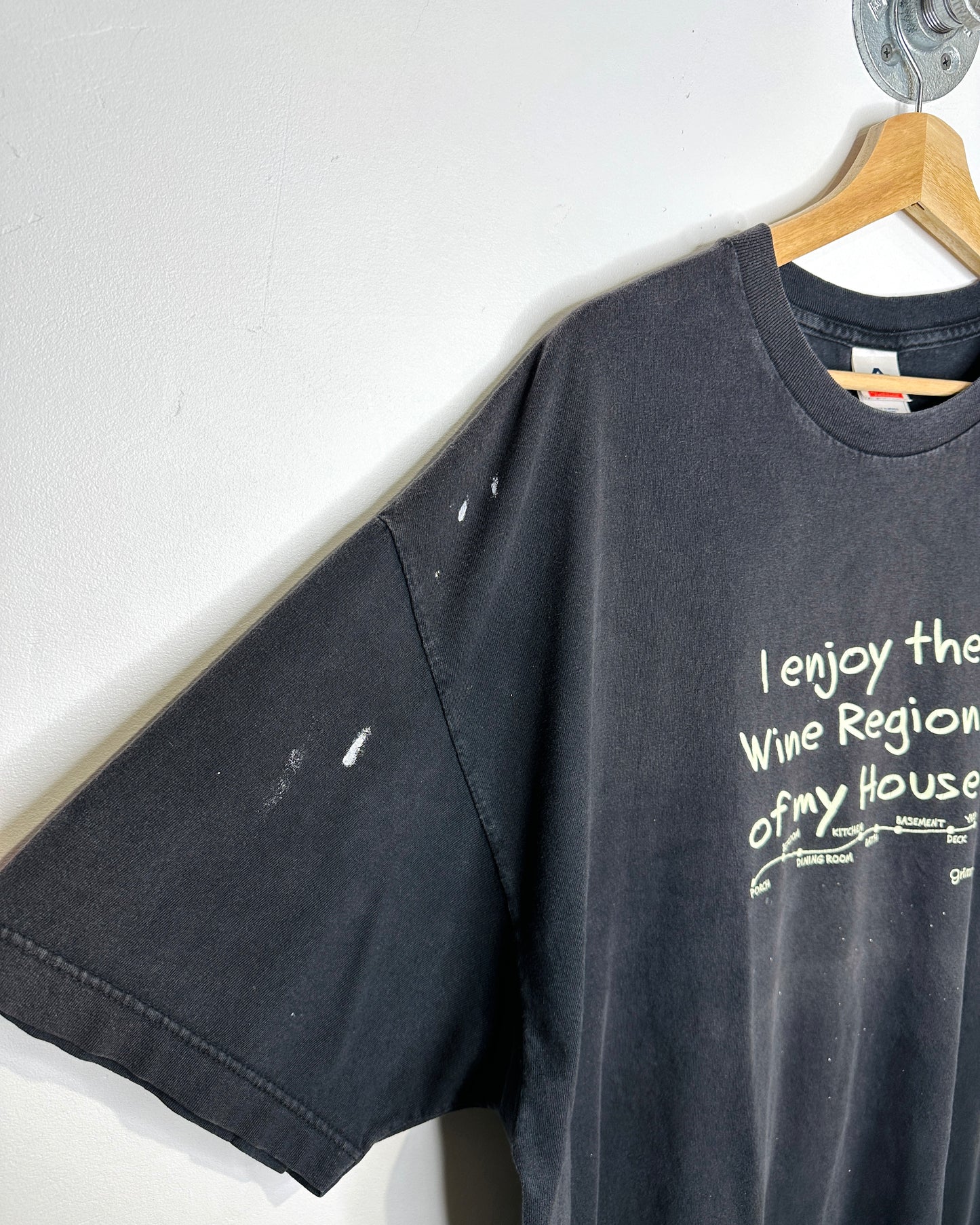 2000s “Wine Regions Of My House” Black Tee Shirt