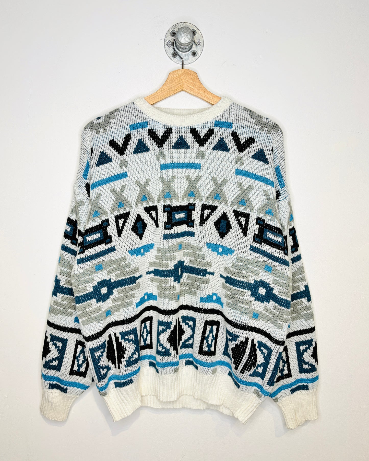 Vintage Club International Abstract Patterned Knit Sweater