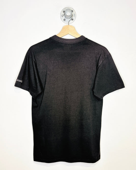 Vintage 80s Owl Graphic Paper Thin Black Tee Shirt