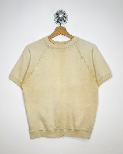 Vintage 1970s Sears The Men’s Store Short Sleeve Beige Distressed Sweatshirt