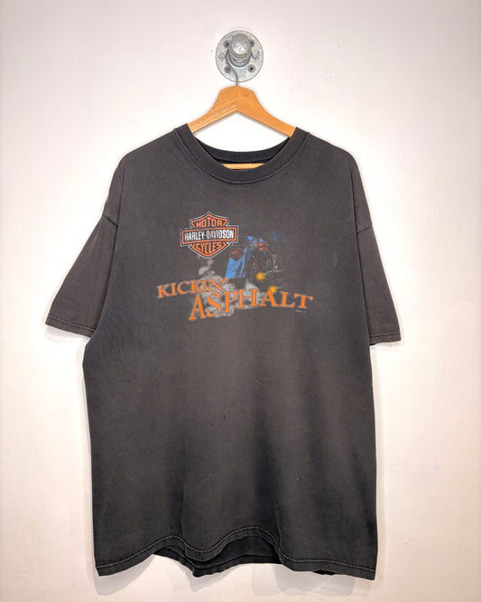 2007 Harley Davidson “Kickin’ Asphalt” Black Tee Shirt