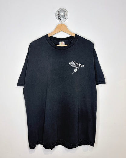 Vintage 2000s No Name Pub Florida Faded Black Tee Shirt