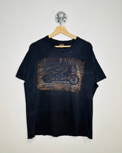 Harley-Davidson Fort Mac Faded And Washed Out Black Tee Shirt