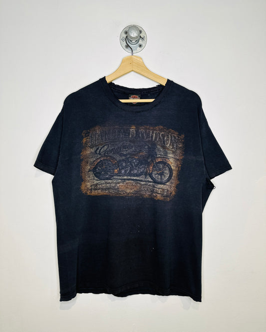 Harley-Davidson Fort Mac Faded And Washed Out Black Tee Shirt