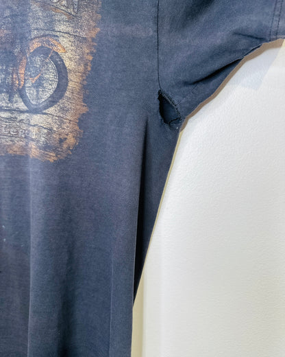 Harley-Davidson Fort Mac Faded And Washed Out Black Tee Shirt