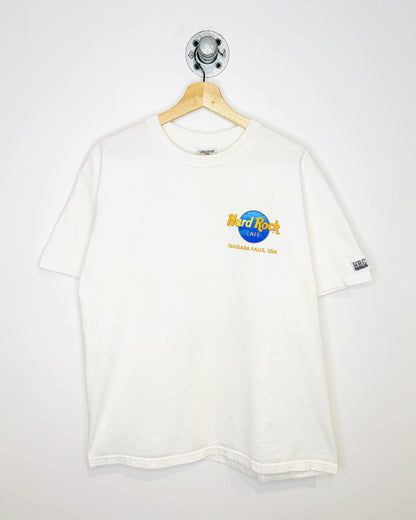 Vintage 90s Rock The Falls Hard Rock Cafe White Tee Shirt
