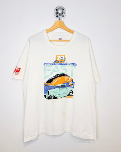 Vintage 1993 Street Rod Nationals Natural White Tee Shirt