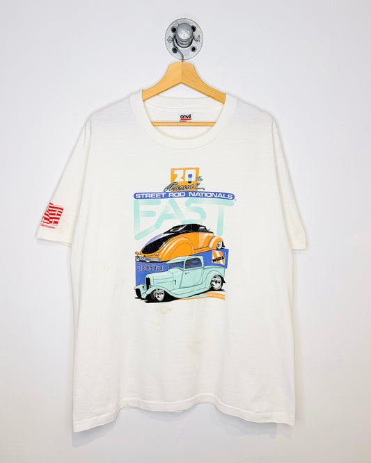 Vintage 1993 Street Rod Nationals Natural White Tee Shirt
