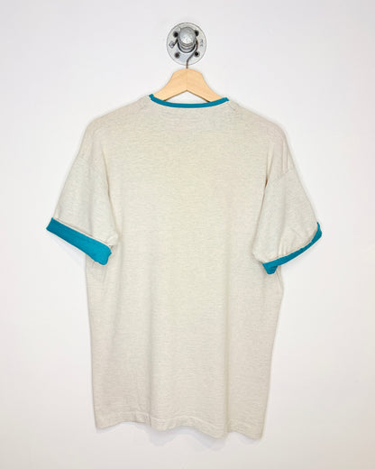 Vintage 90s Stettler Alberta Steam Excursions TwoTone Grey Tee Shirt