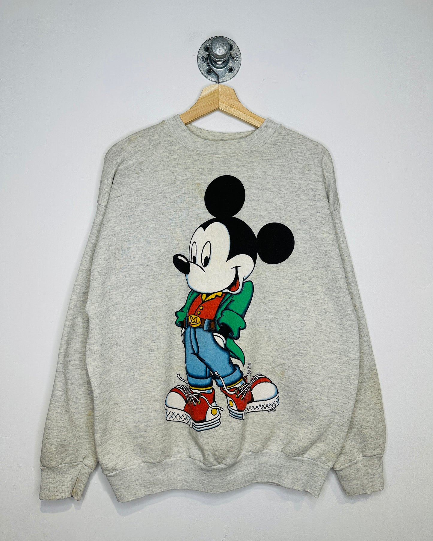 Vintage 1990s Groovin’ Unlimited Mickey Mouse Grey Crewneck Sweatshirt