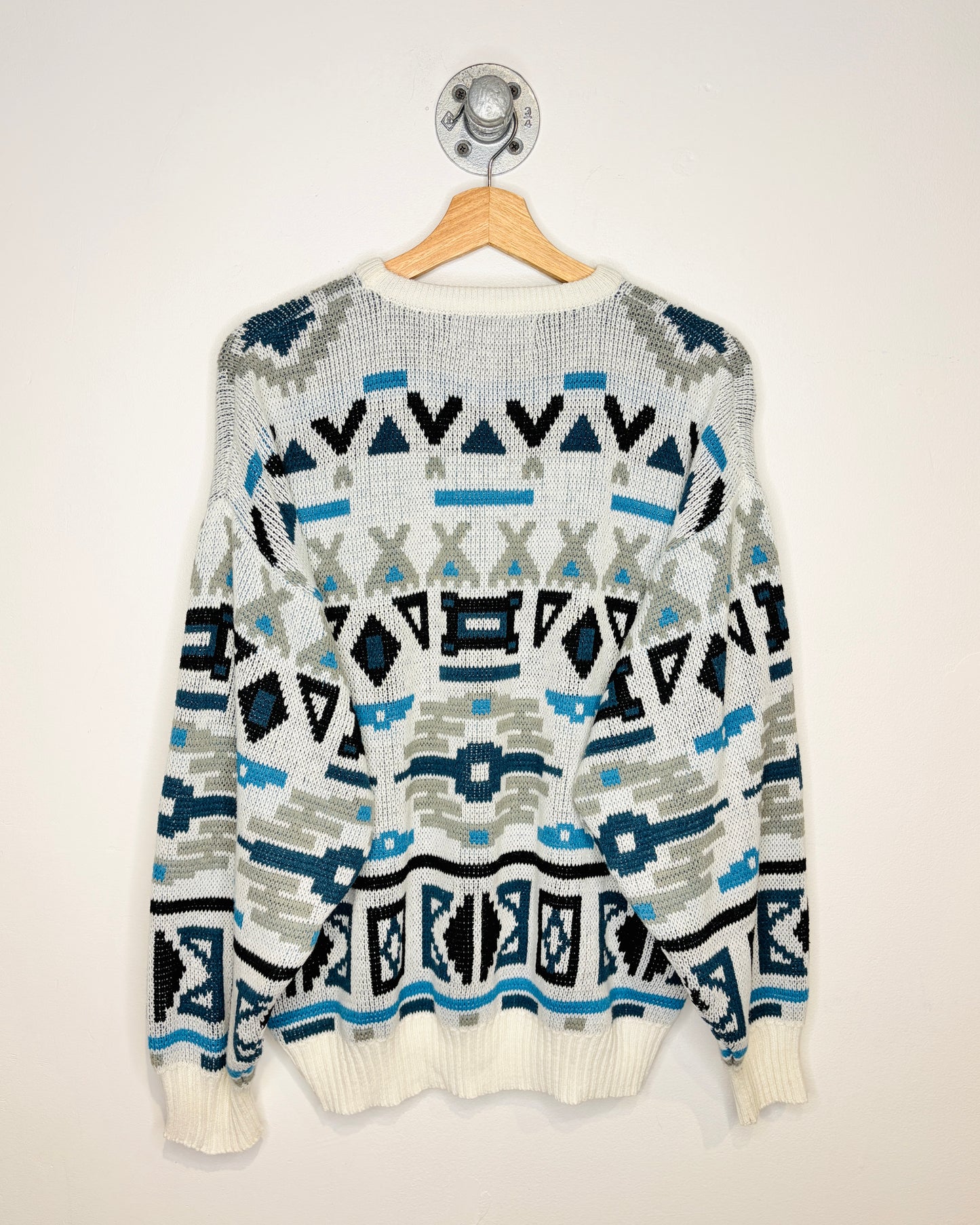 Vintage Club International Abstract Patterned Knit Sweater