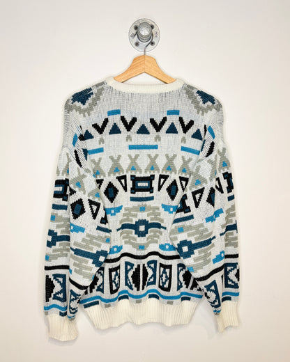 Vintage Club International Abstract Patterned Knit Sweater