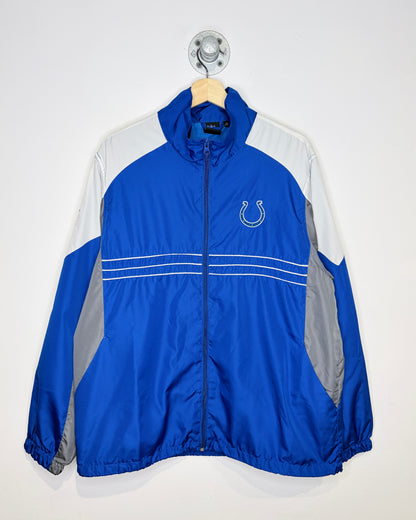 2000s NFL Indiana Colts Blue, Grey & White Windbreaker Jacket