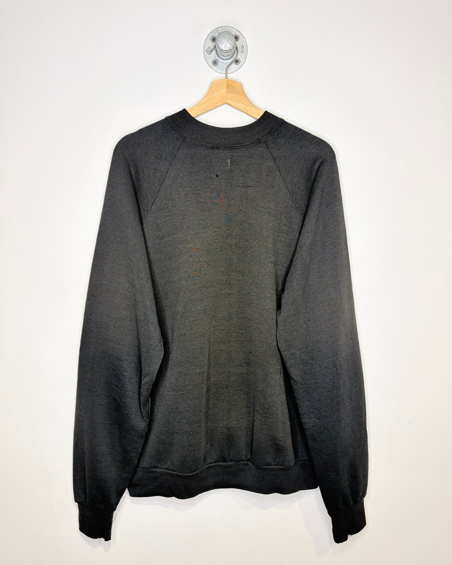 Vintage 90s Alberta College Faded Black Raglan Crewneck Sweatshirt