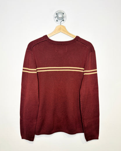 Aeropostale Deep Red & Tan Sweater