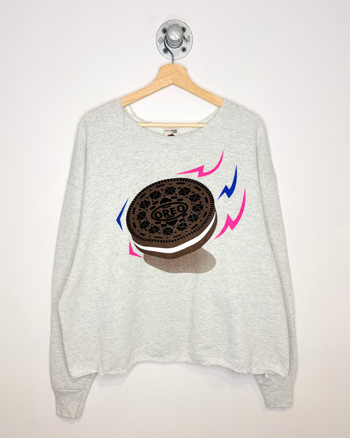 Vintage Late 1980s Oreo Cookies Grey Cut And Chopped Crewneck Sweatshirt