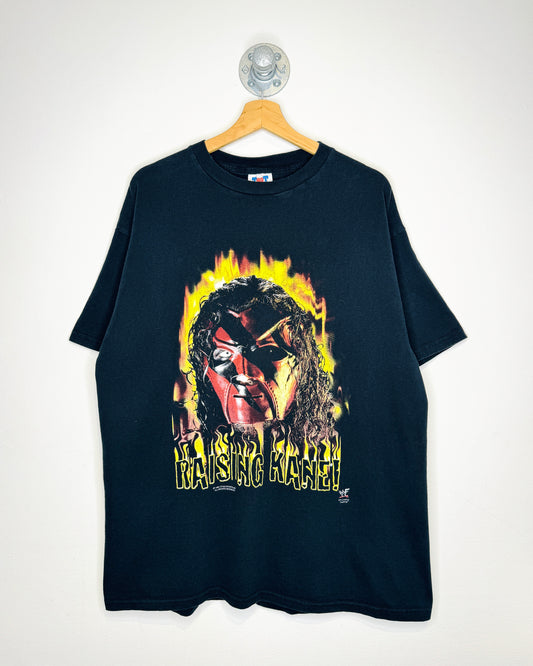Vintage 1998 WWF Raising Kane Black Tee Shirt