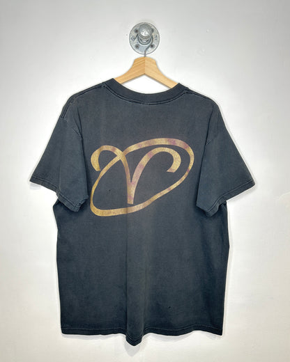 Vintage 90s Aram Aries Faded & Distressed Black Tee Shirt