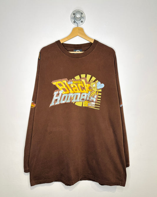 Y2K Akademiks Black Hornets Brown Longsleeve Shirt