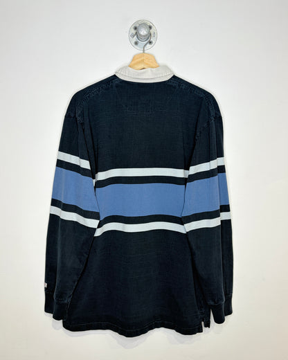 Vintage 90s Body Equipment Faded Black Rugby Shirt