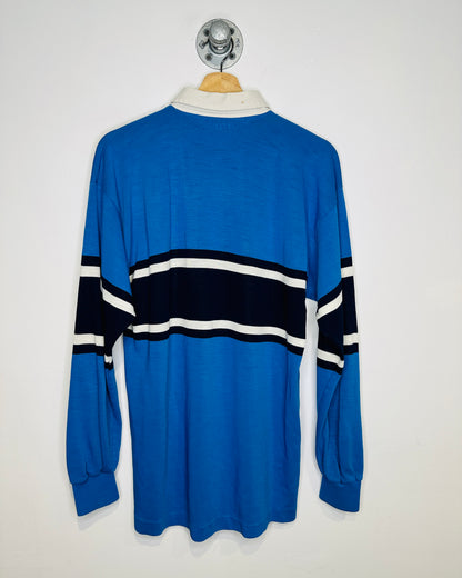 Vintage 1990s Maple Ridge Rugby Club Blue Acrylic Long Sleeve Shirt