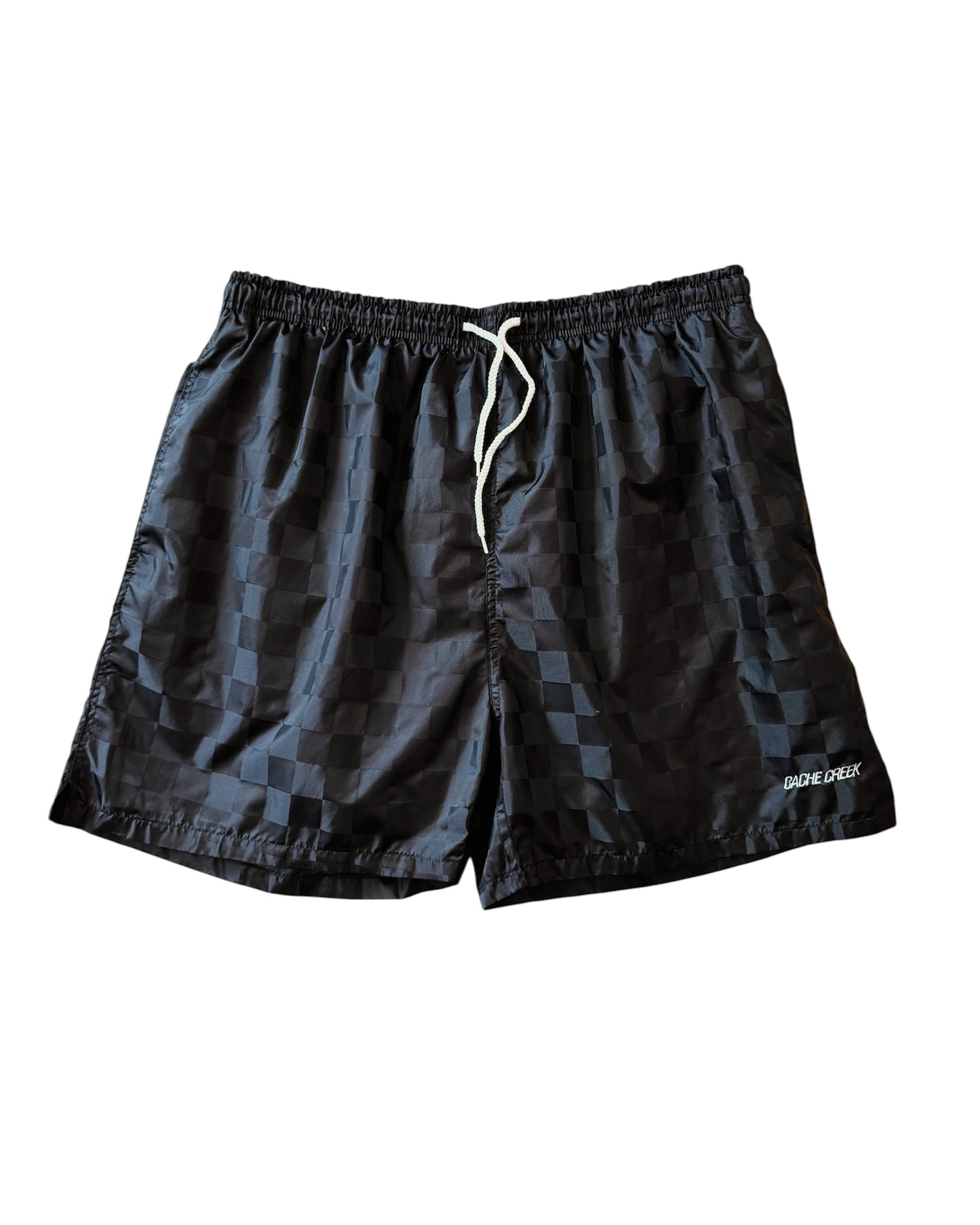 Vintage 90s Cache Creek Checkered Nylon Shorts