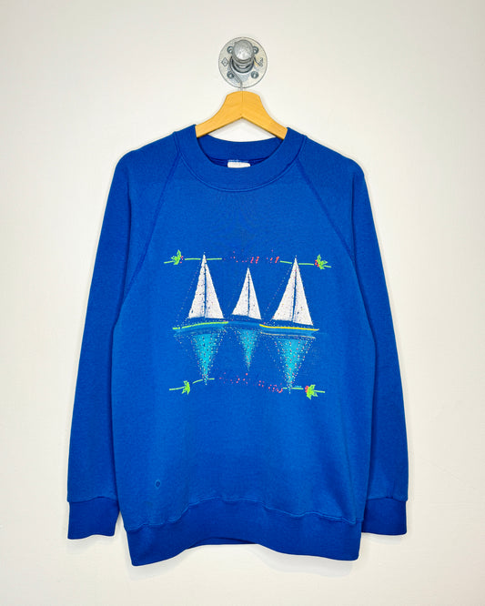 Vintage Sailboat Blue Crewneck Sweatshirt