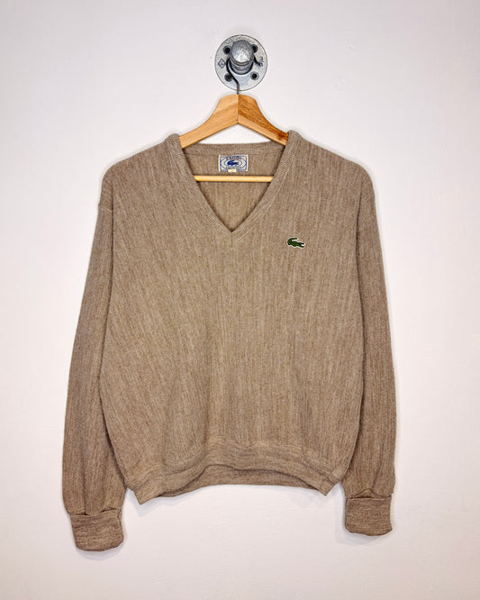Vintage 80s Izod Lacoste Earth Tone V-Neck Sweater