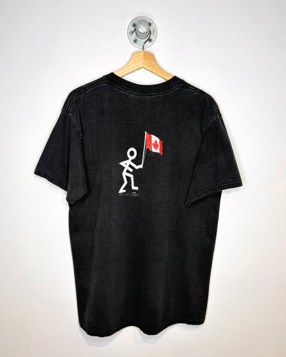 Vintage 1997 “Fukeneh” Canada Faded Black Tee Shirt