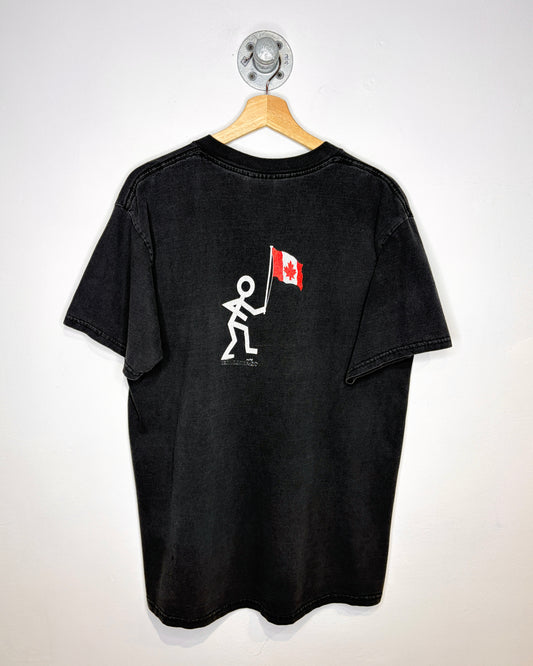 Vintage 1997 “Fukeneh” Canada Faded Black Tee Shirt