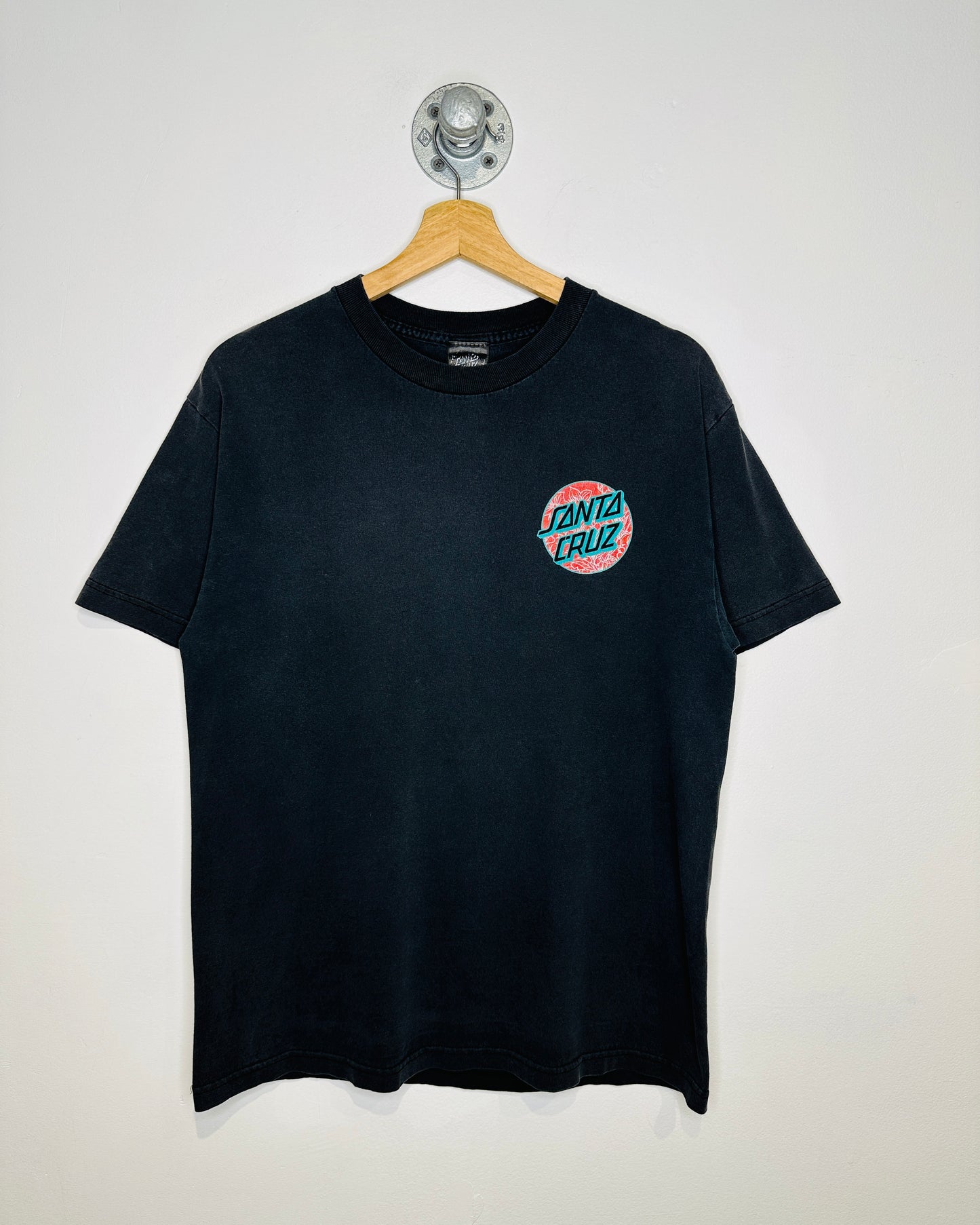 Vintage 2000s Santa Cruz Faded Black Logo Tee Shirt