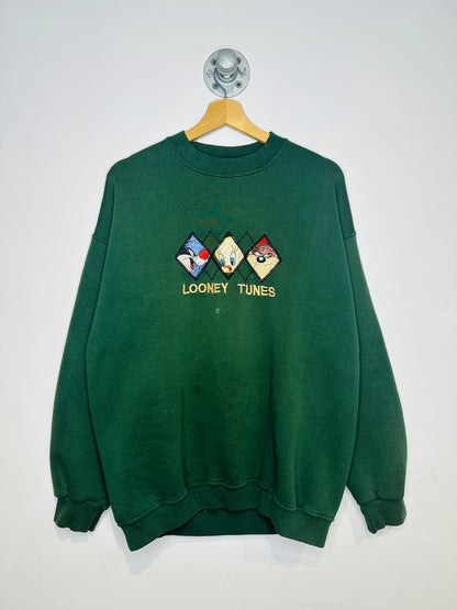 Vintage 1996 Looney Tunes Green Crewneck Sweatshirt