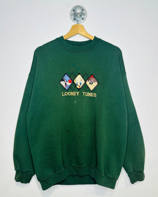 Vintage 1996 Looney Tunes Green Crewneck Sweatshirt