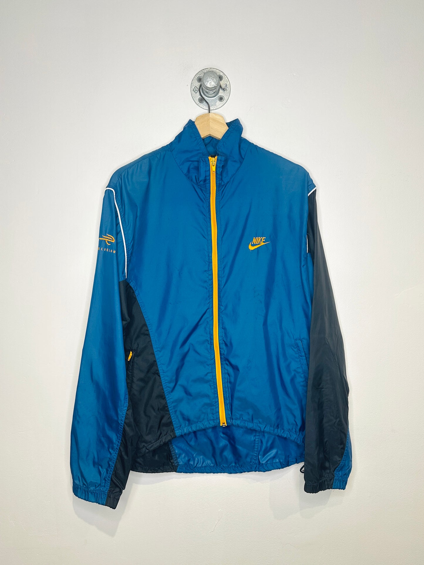 Vintage 1990s Nike Echelon Blue And Black Zip Up Nylon Windbreaker