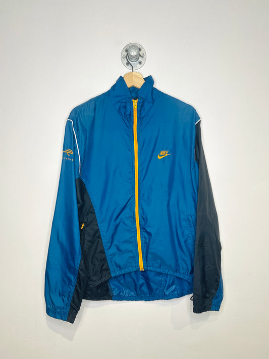 Vintage 1990s Nike Echelon Blue And Black Zip Up Nylon Windbreaker