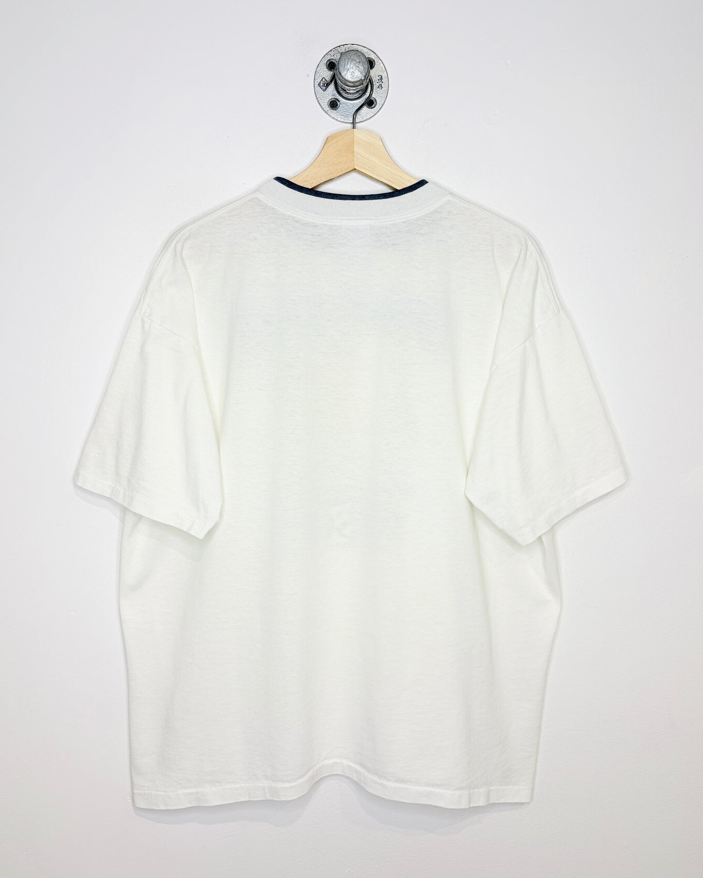 Vintage 1993 Busch Beer Double Collared White Tee Shirt