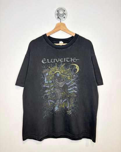 2000s Eluveitie Faded Black Band Tee Shirt