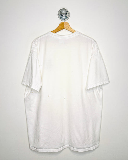 Vintage 90s Disney Goofy Cowboy Distressed White Tee Shirt