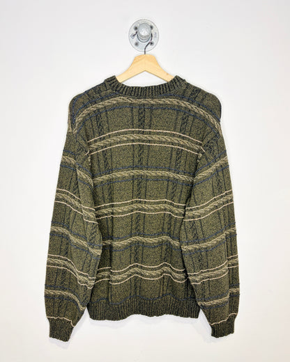 Vintage Haggar Green Earth Tone Plaid Sweater