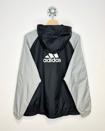 Vintage 2000s Adidas TwoTone Black Hooded Winbreaker
