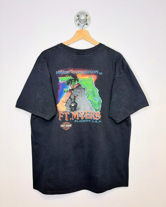 Vintage 2003 Harley Davidson Ft. Myer Faded Black Tee Shirt
