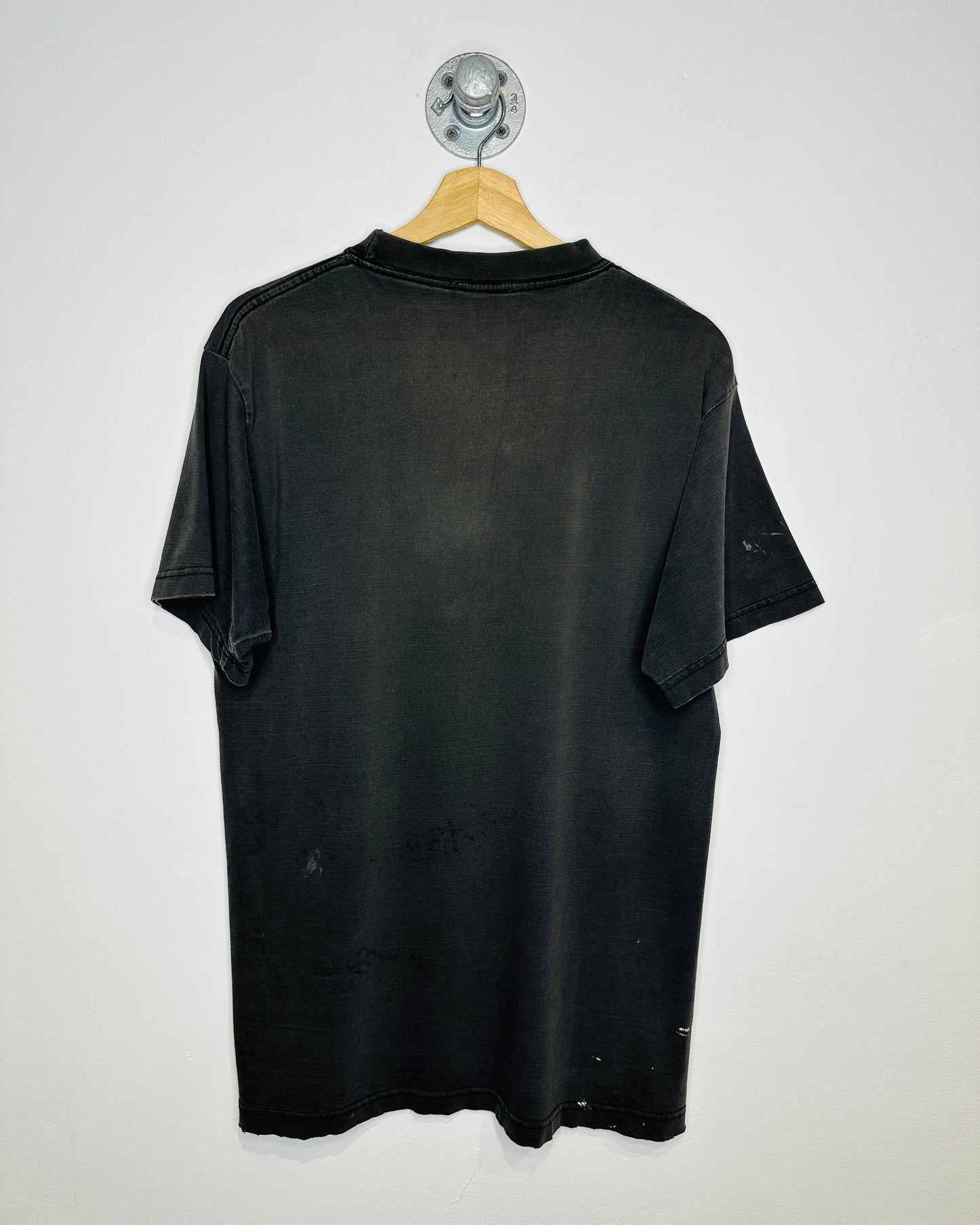 Vintage 1990s Caffeine Distressed Faded Black Tee Shirt