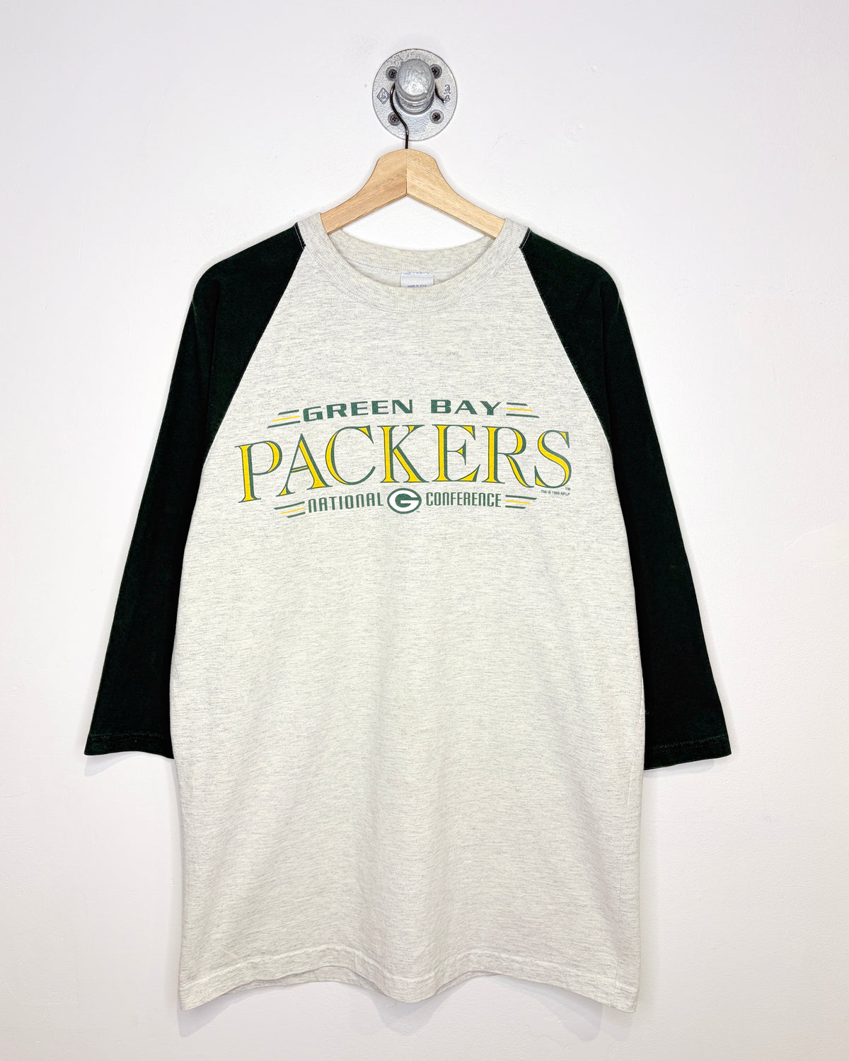 Vintage 1995 Green Bay Packers TwoTone 3/4 Sleeve Shirt