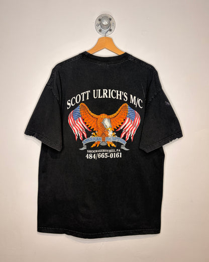 Vintage 2003 Old Skool Biker Black Tee Shirt