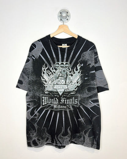 2014 Monster Jam World Finals AOP Black Tee Shirt